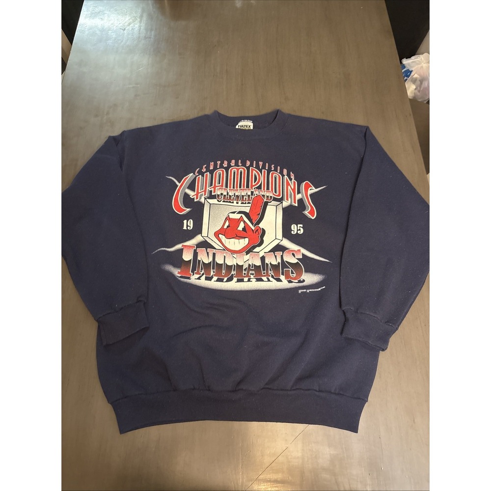 Cleveland Indians Size XL 1995 MLB Baseball Sweat Shirt 90s Vintage